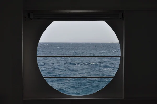 Porthole sea view — Stock Photo, Image