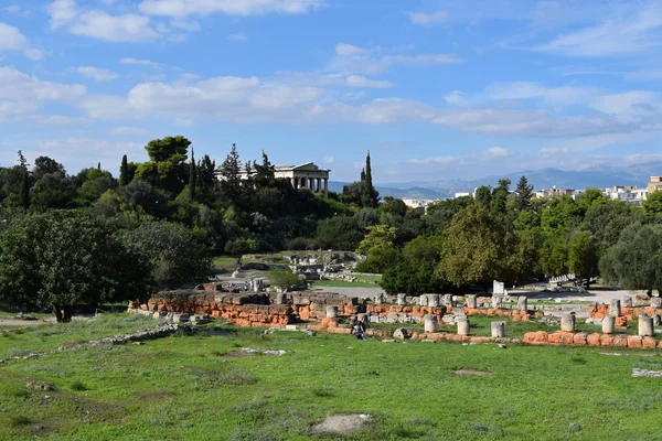 Archäologische Stätte der antiken Agora lizenzfreie Stockbilder