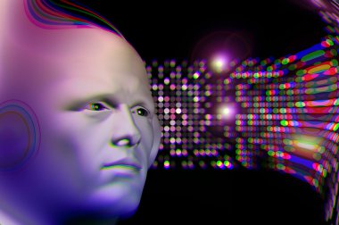 Müzik dinleyen adam.