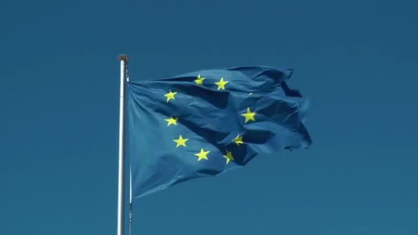 Bandera de la Unión Europea — Vídeos de Stock