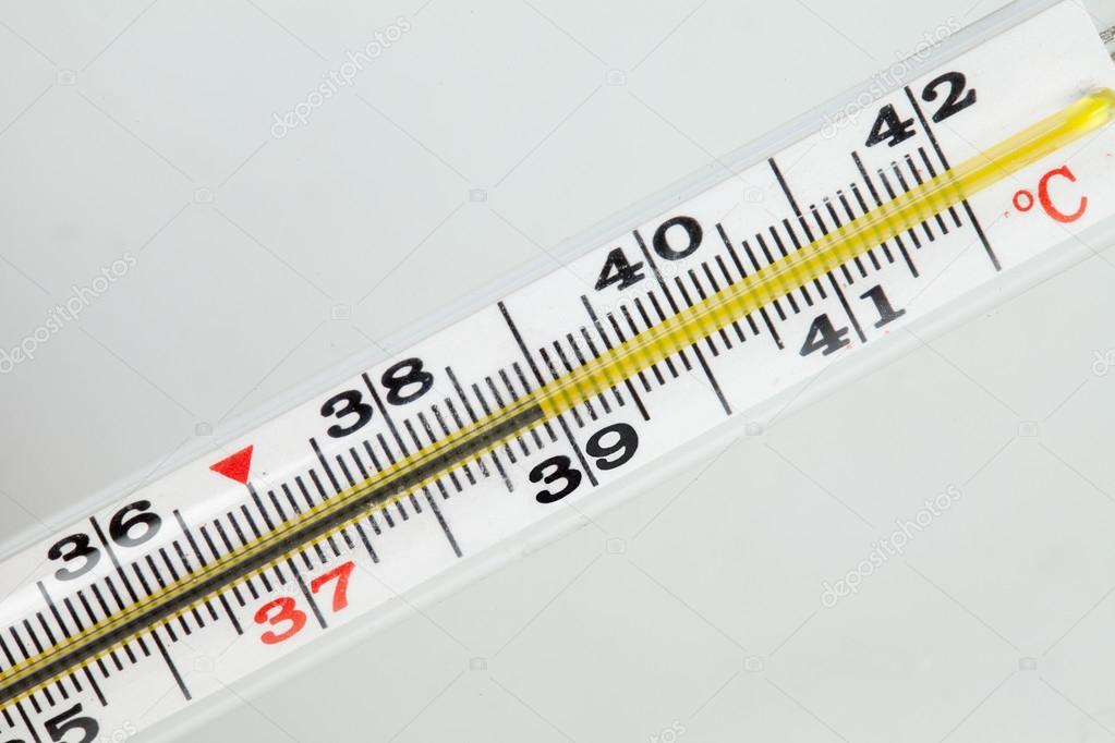 Thermometer with a temperature of 39 separately