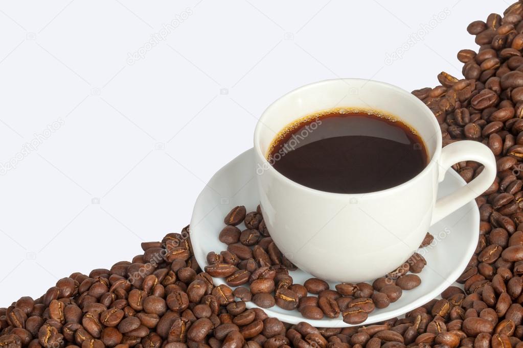 White cup of coffee separately