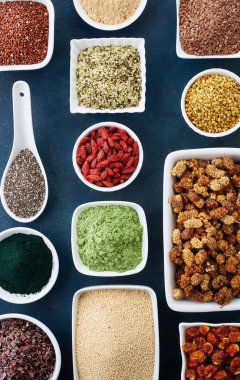 Çeşitli sağlıklı superfoods