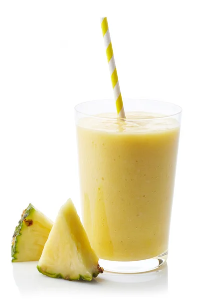 Glass of pineapple smoothie — Stock Photo, Image