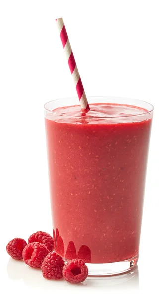 Glass of raspberry smoothie — Stock Photo, Image