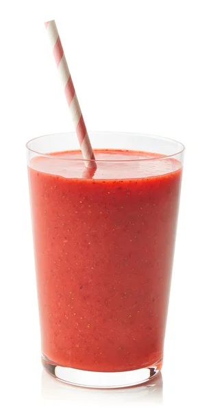 Verre de smoothie aux fraises — Photo