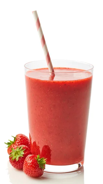 Glas av jordgubb smoothie — Stockfoto