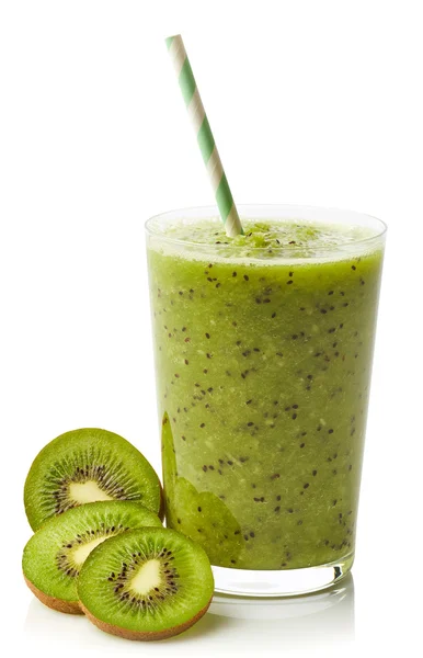 Glas kiwi smoothie — Stockfoto