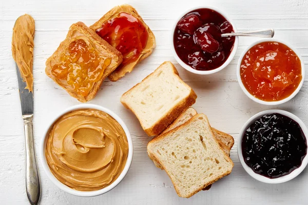 Peanut butter sandwiches — Stock Photo, Image