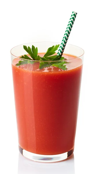 新鮮なトマトジュースのグラス — ストック写真