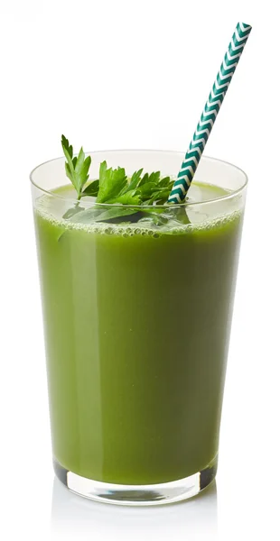 新鲜的绿色蔬菜汁 — 图库照片