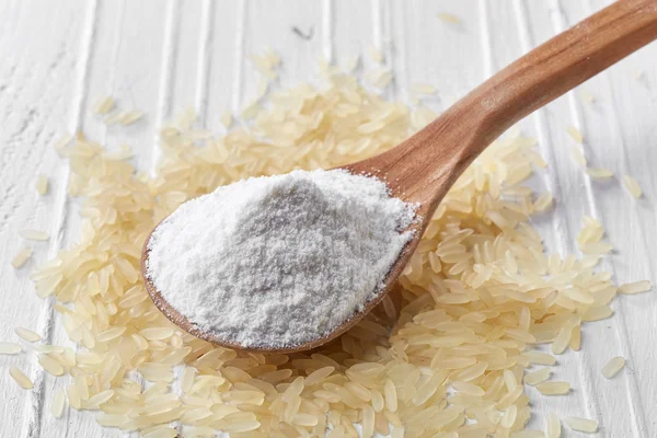 Spoon of rice flour — Stock Photo, Image