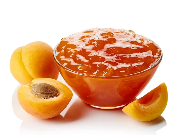 Schüssel Marillenmarmelade — Stockfoto