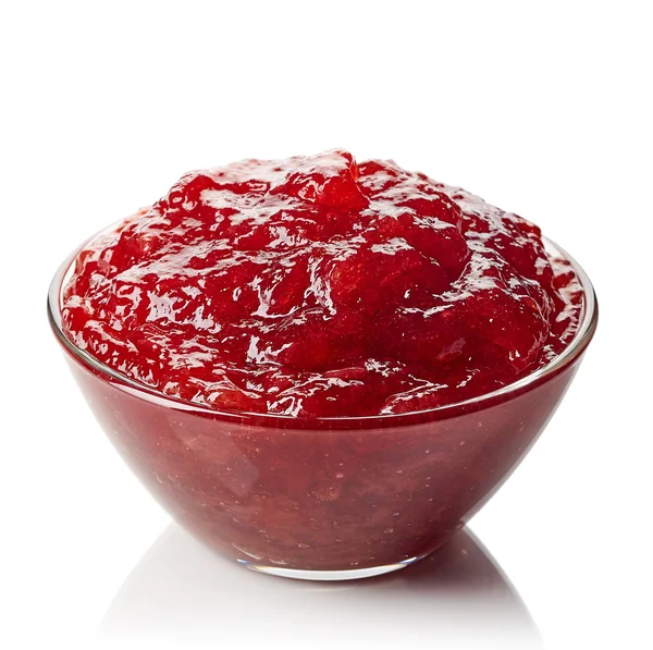 Bowl of strawberry jam — Stock Photo, Image