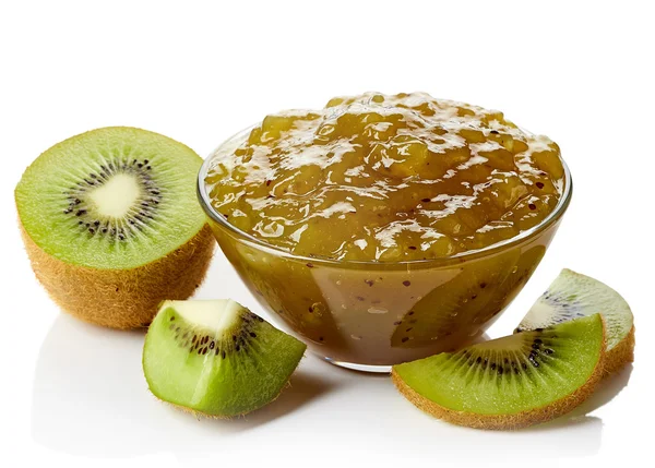 Bowl of kiwi jam — Stock Photo, Image