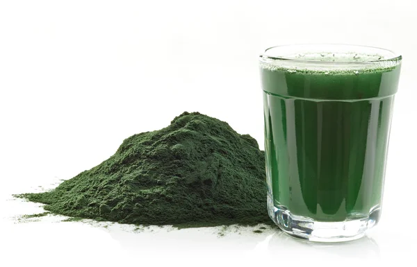 Spirulina řasa prášek — Stock fotografie