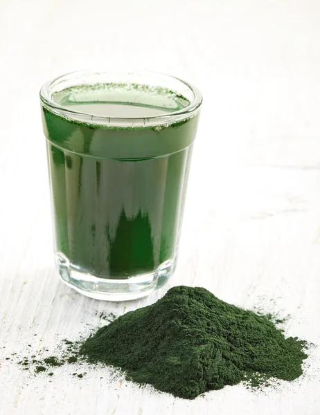 Spirulina řasa prášek — Stock fotografie