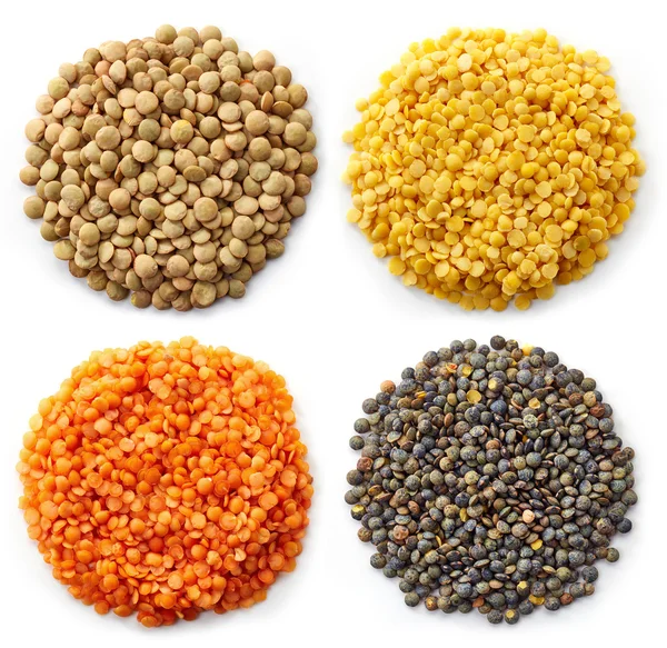 Various types of lentils — Stock Photo, Image