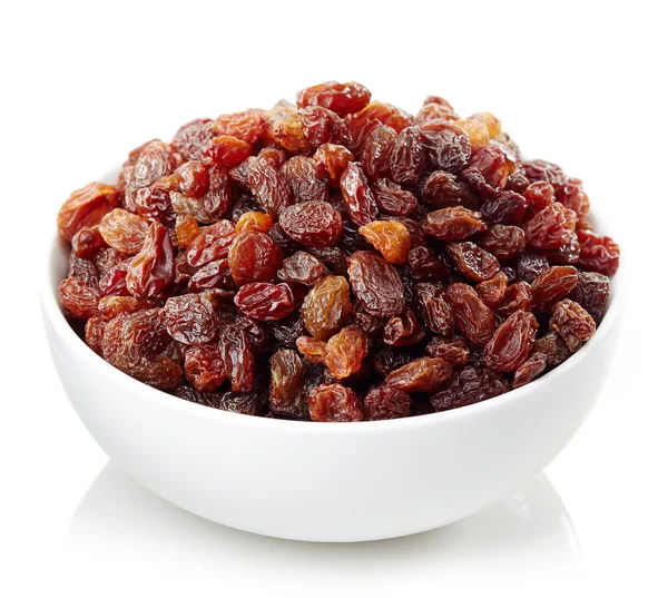 Bowl of raisins — Stock Photo, Image