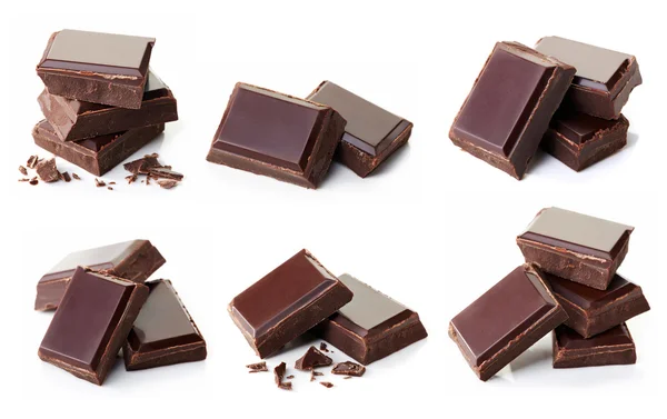 Κομμάτια μαύρης σοκολάτας — Φωτογραφία Αρχείου