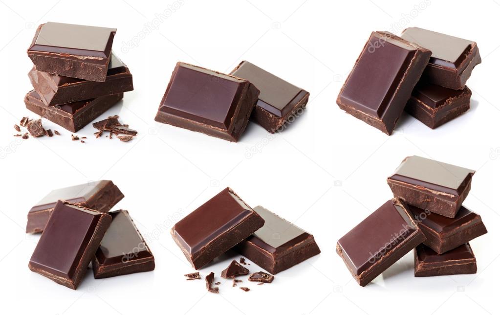 Pieces of dark chocolate