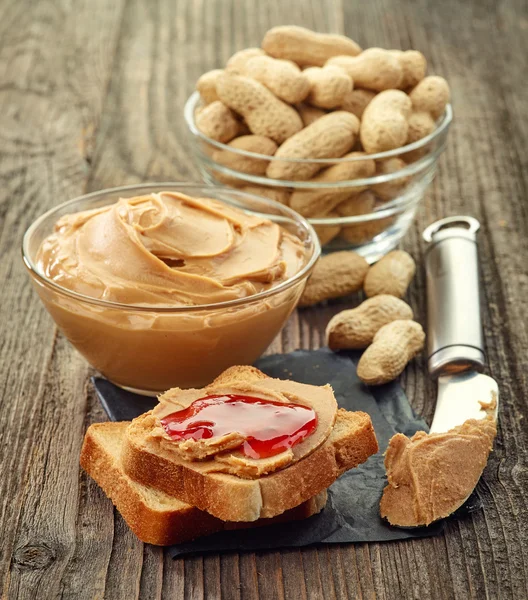 Sandwitch mit Erdnussbutter — Stockfoto