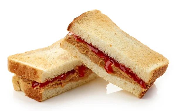 Peanut butter jelly sandwich — Stock Photo, Image