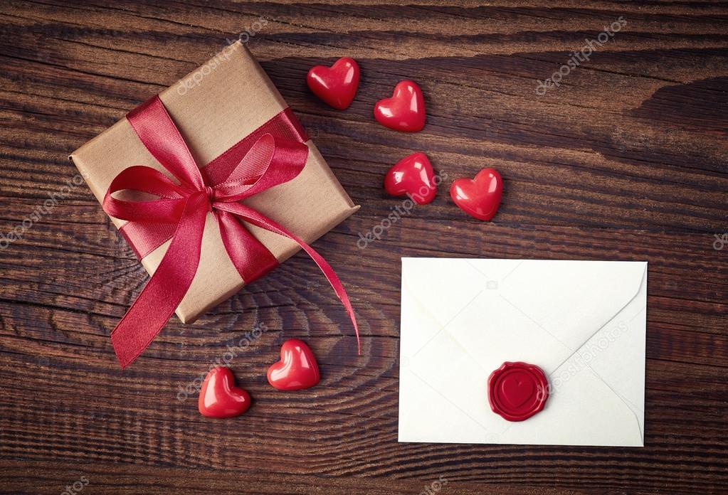 Gift box and love letter