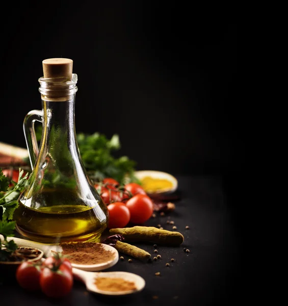 Food Ingredients on black backgrond — Stock Photo, Image