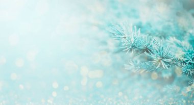 Noel ağacı ve Bokeh light tebrik kartı tasarımı. Kazan.