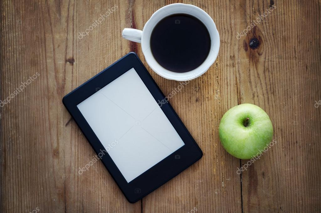 E Book Reader And Coffee Stock Photo By C Hitdelight