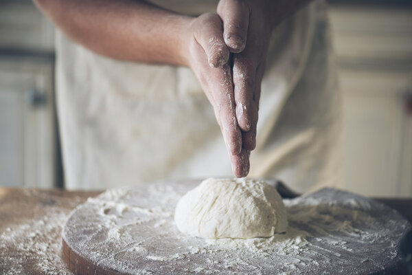Baking bread closeup