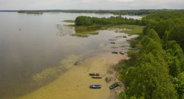 Braslav lakes in Belarus. Filmed with a drone clipart