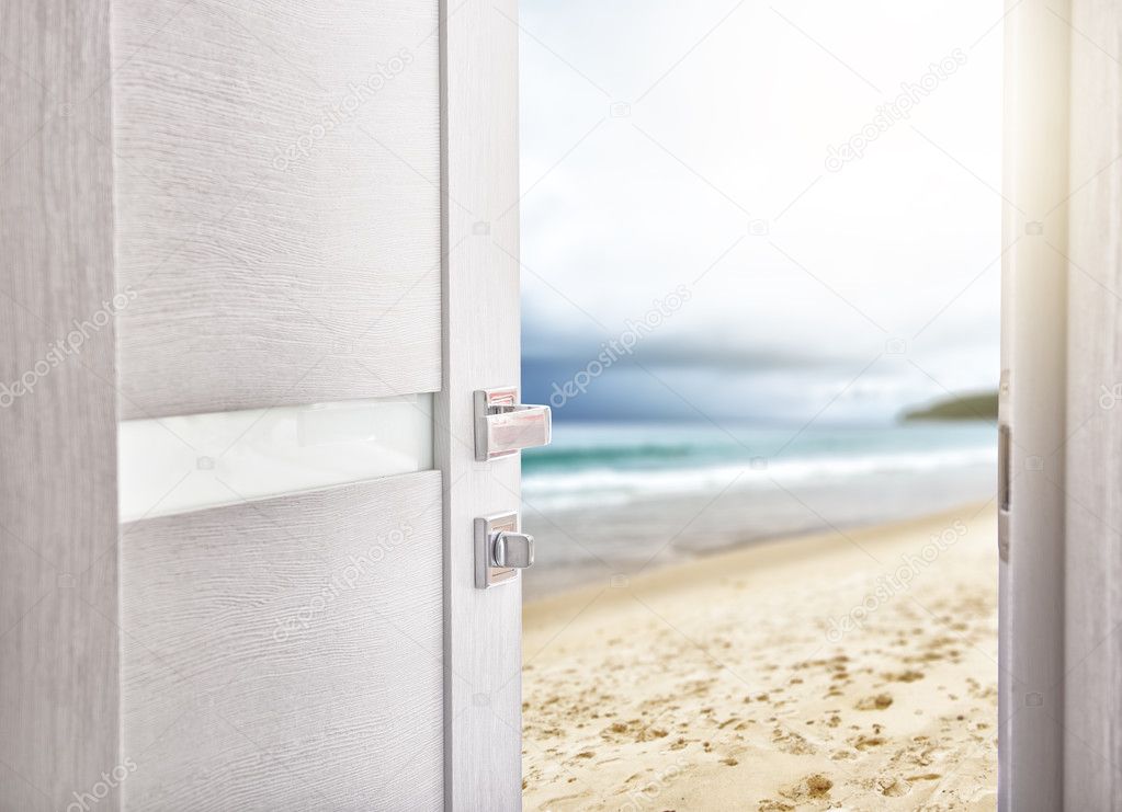 open door with access to the beach