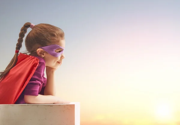 Girl in Superhero's costume — Stock Photo, Image