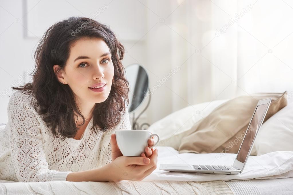 woman working on a laptop