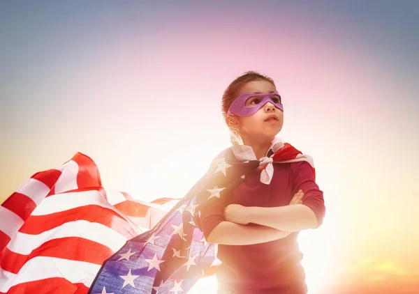 Vacaciones patrióticas y niño feliz — Foto de Stock