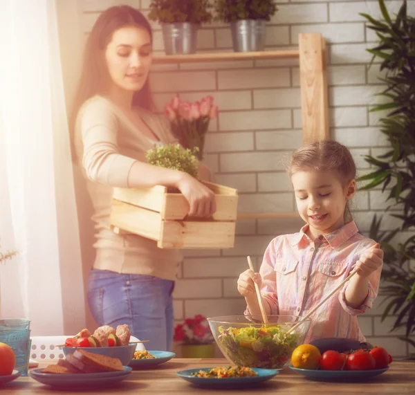 Familjen äter middag — Stockfoto