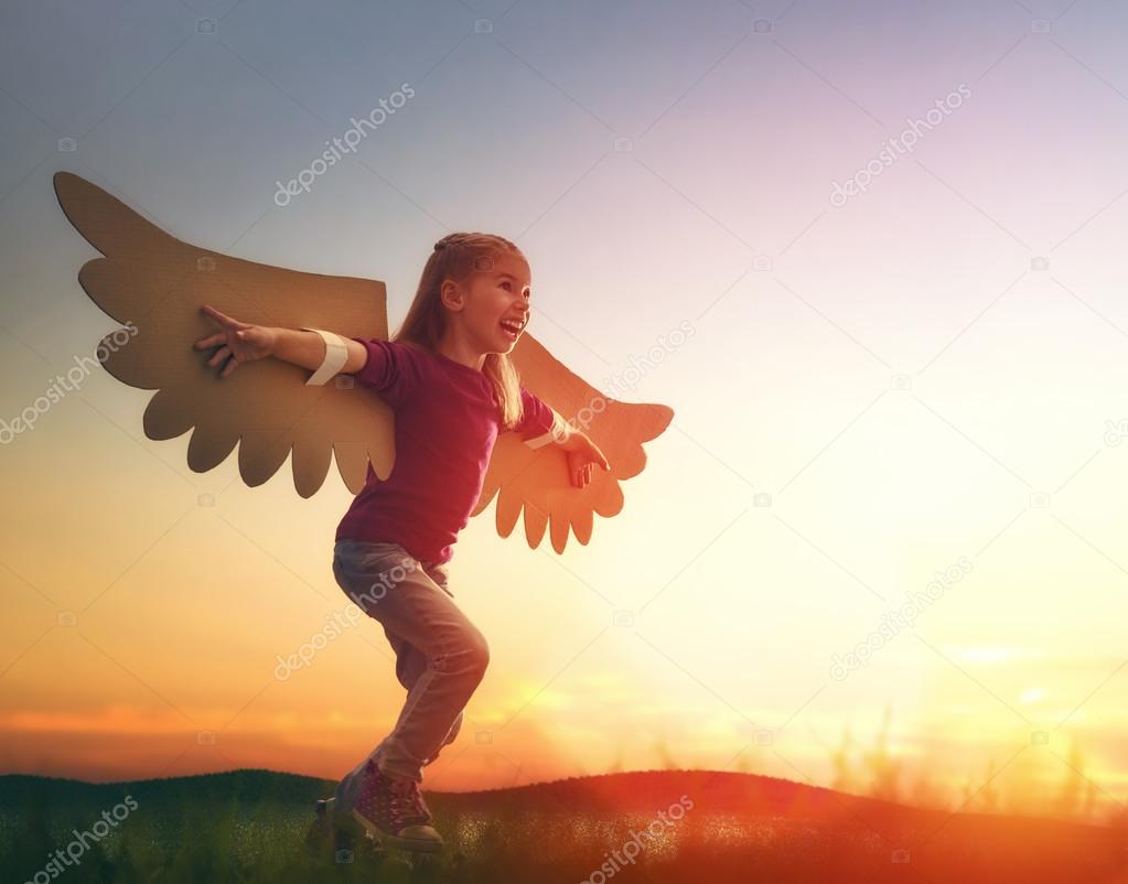 Kid with the wings of a bird