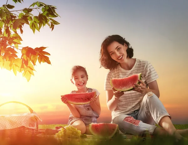 Family picnicking together — Stock Photo, Image