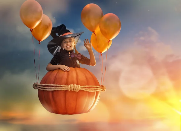 Little witch outdoors — Stock Photo, Image