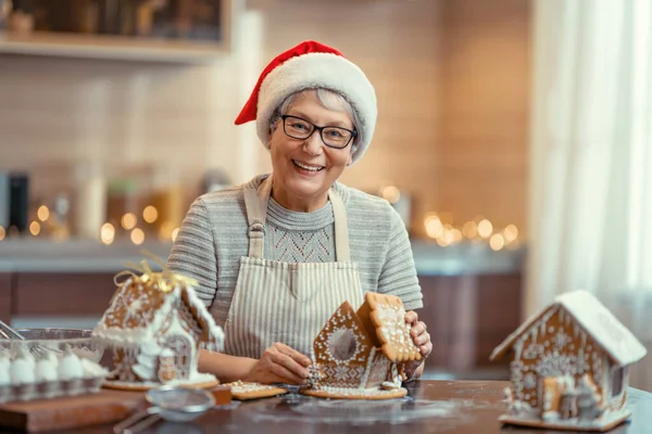 Vrolijk Kerstfeest Fijne Feestdagen Familie Voorbereiding Vakantie Voedsel Vrouw Koken — Stockfoto