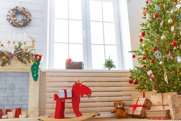 Feliz Navidad Feliz Año Nuevo Interior Habitación Decorada Para Vacaciones —  Fotos de Stock