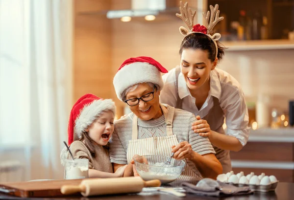 Feliz Navidad Felices Fiestas Preparación Familiar Comida Vacaciones Abuela Madre — Foto de Stock