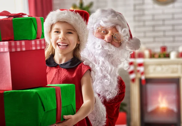 Babbo Natale e bambino — Foto Stock