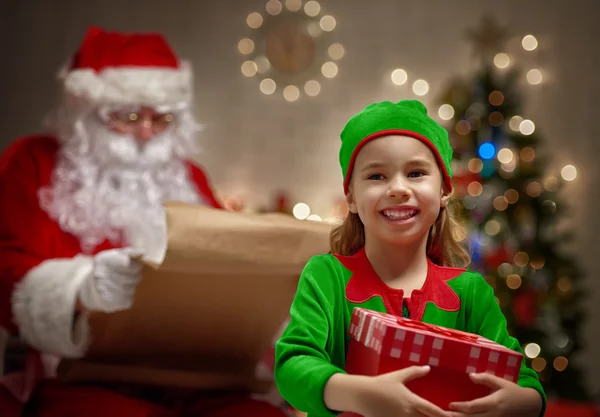 Babbo Natale e bambino — Foto Stock