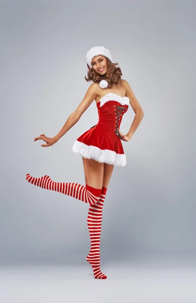 サンタ クロースの服の女性 — ストック写真