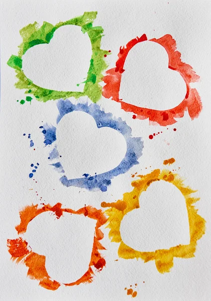 Watercolor hearts on white background — Stock Image Watercolor hearts on white background Stock Picture