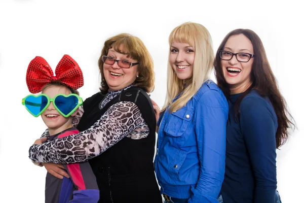 Kind mother and her happy adult daughters — Stock Photo, Image