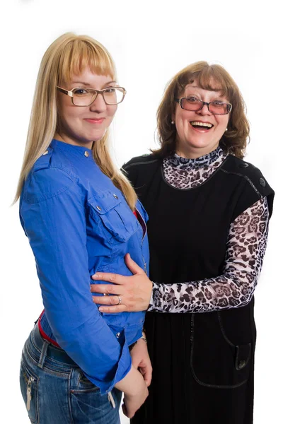 Kind mother and her happy adult daughters — Stock Photo, Image